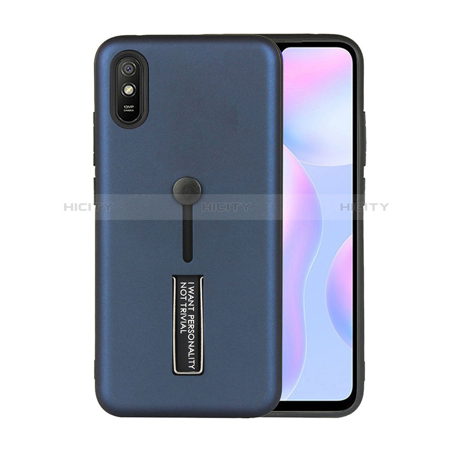 Funda Bumper Silicona y Plastico Mate Carcasa con Soporte R05 para Xiaomi Redmi 9A