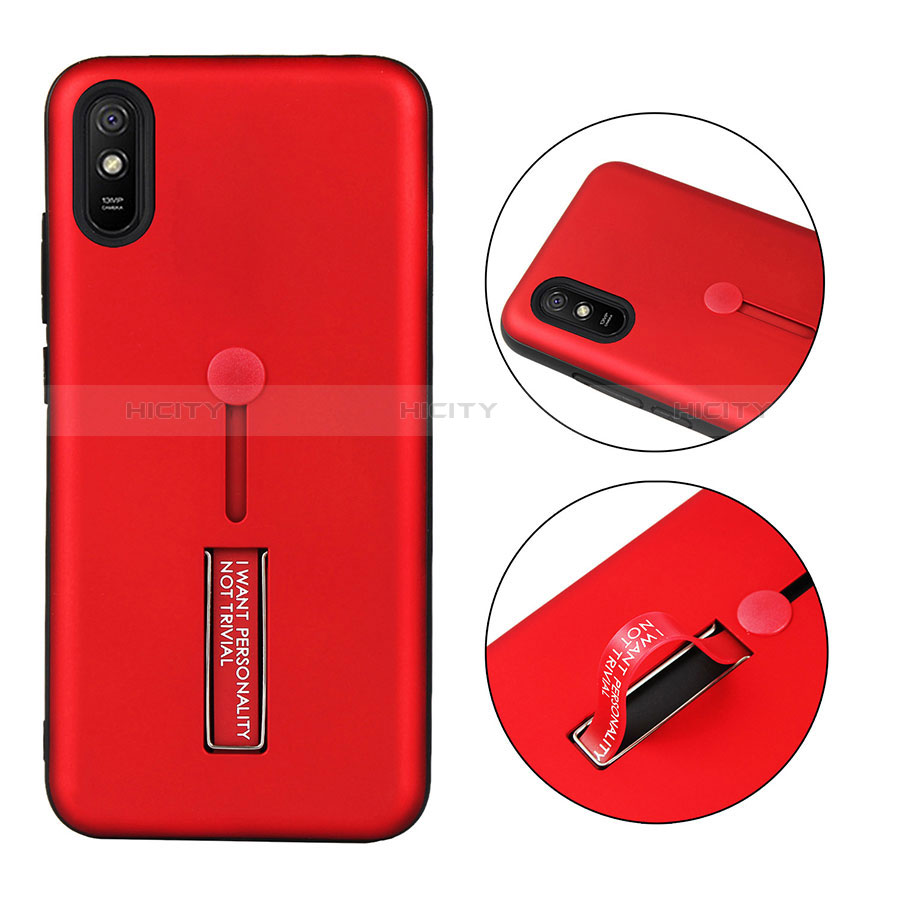 Funda Bumper Silicona y Plastico Mate Carcasa con Soporte R05 para Xiaomi Redmi 9i