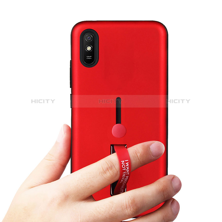 Funda Bumper Silicona y Plastico Mate Carcasa con Soporte R05 para Xiaomi Redmi 9i