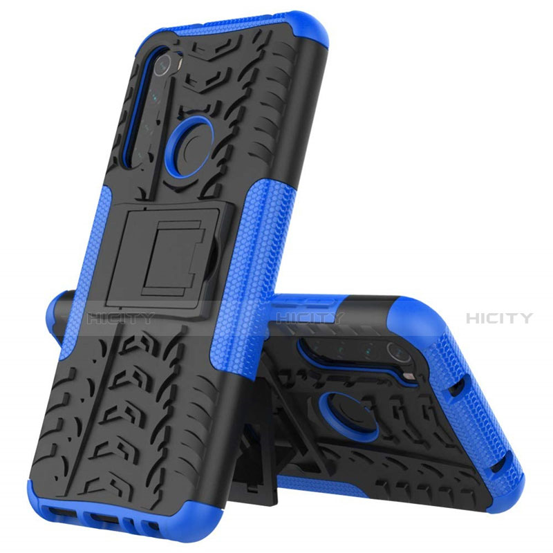 Funda Bumper Silicona y Plastico Mate Carcasa con Soporte R06 para Xiaomi Redmi Note 8