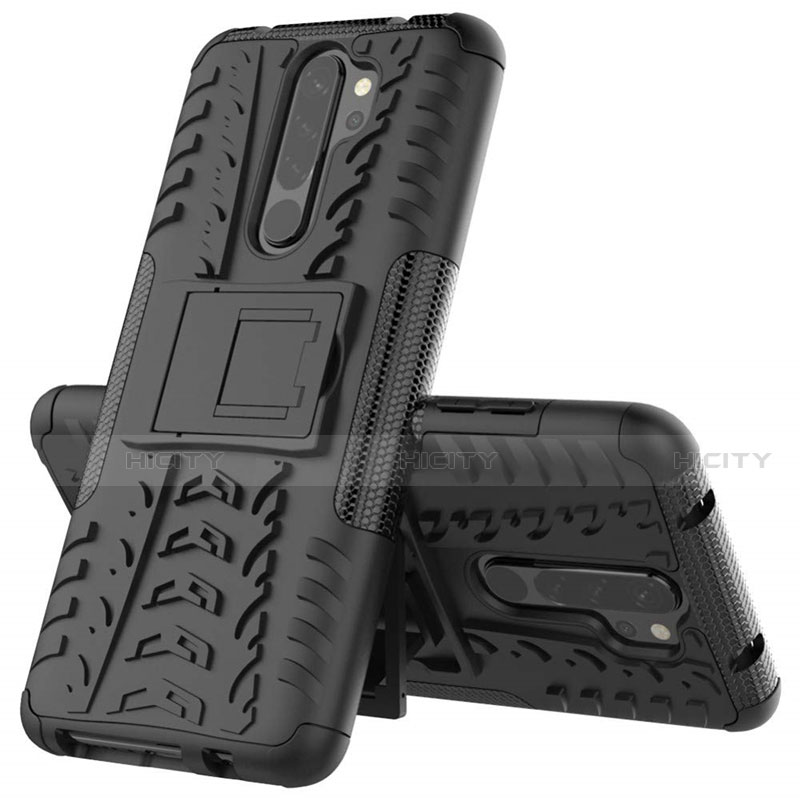 Funda Bumper Silicona y Plastico Mate Carcasa con Soporte R06 para Xiaomi Redmi Note 8