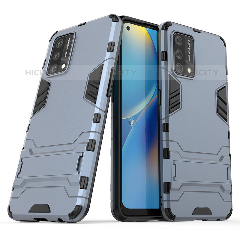 Funda Bumper Silicona y Plastico Mate Carcasa con Soporte T01 para Oppo Reno6 Lite