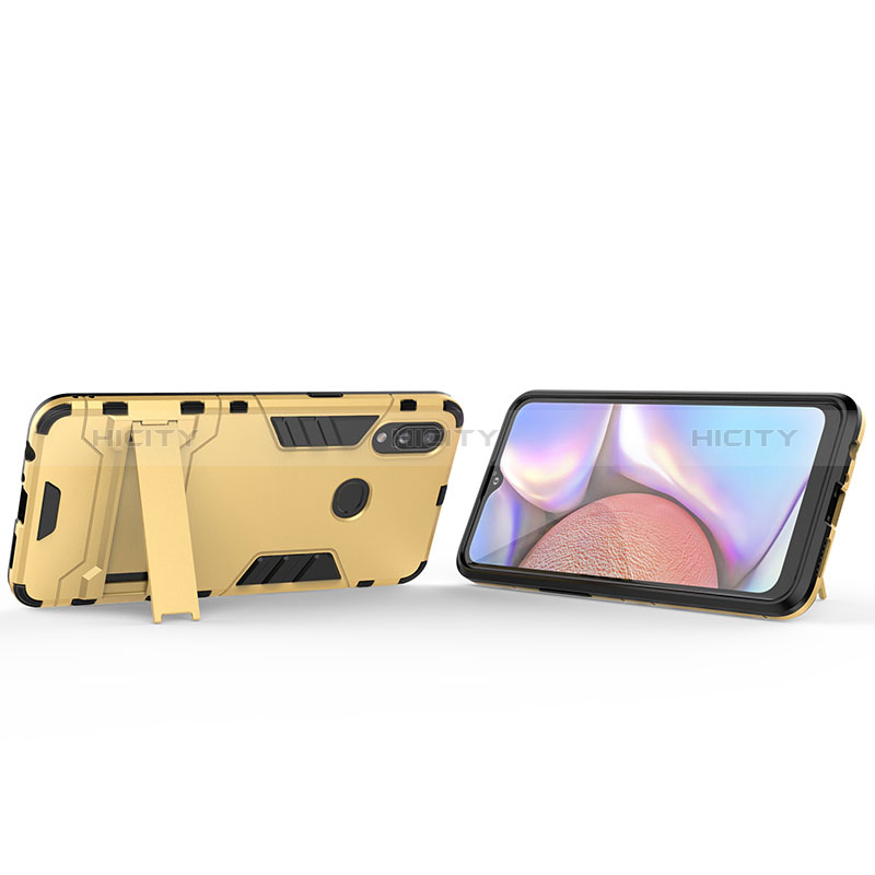 Funda Bumper Silicona y Plastico Mate Carcasa con Soporte T01 para Samsung Galaxy A10s