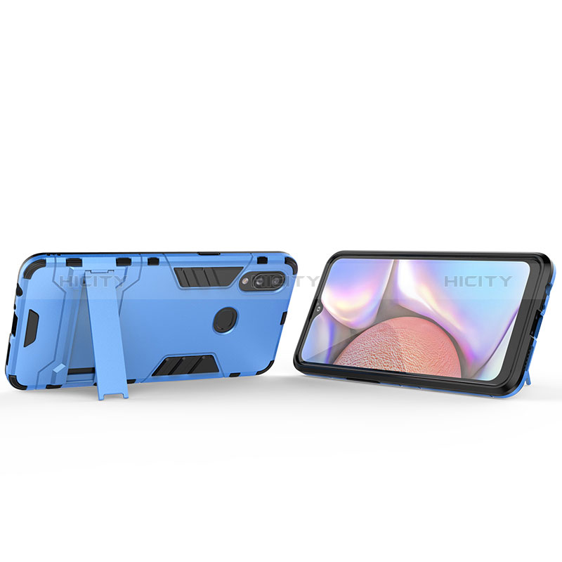 Funda Bumper Silicona y Plastico Mate Carcasa con Soporte T01 para Samsung Galaxy A10s