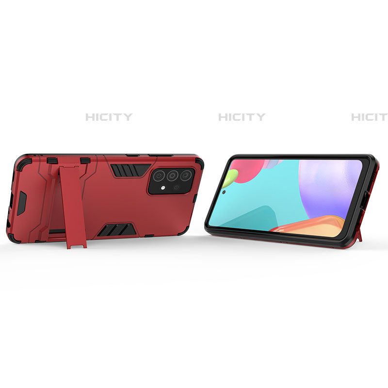 Funda Bumper Silicona y Plastico Mate Carcasa con Soporte T01 para Samsung Galaxy A52 4G