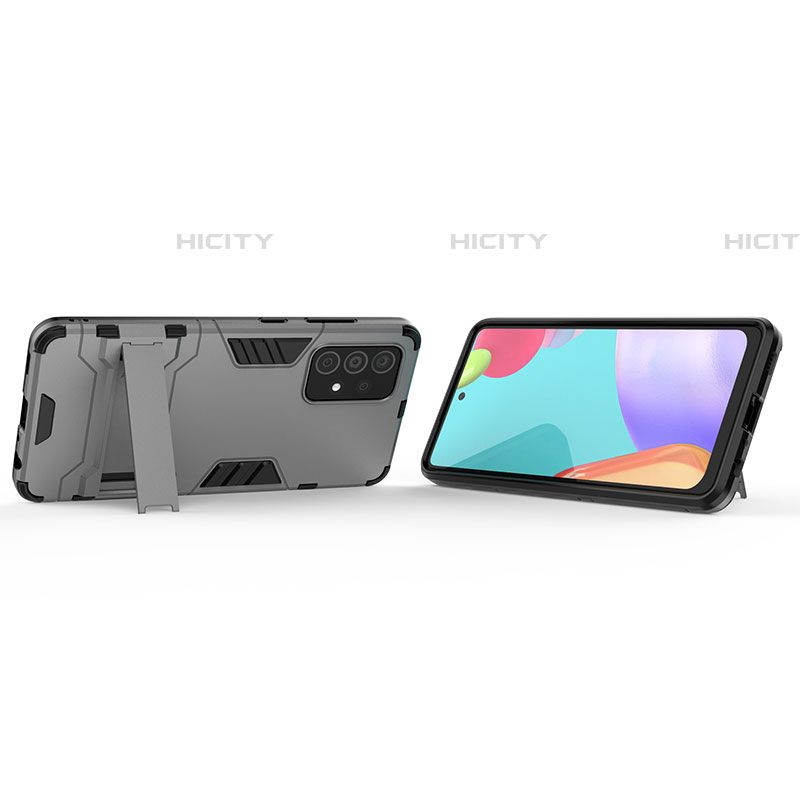 Funda Bumper Silicona y Plastico Mate Carcasa con Soporte T01 para Samsung Galaxy A52 5G