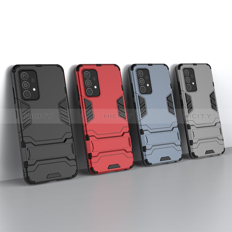 Funda Bumper Silicona y Plastico Mate Carcasa con Soporte T01 para Samsung Galaxy A52s 5G