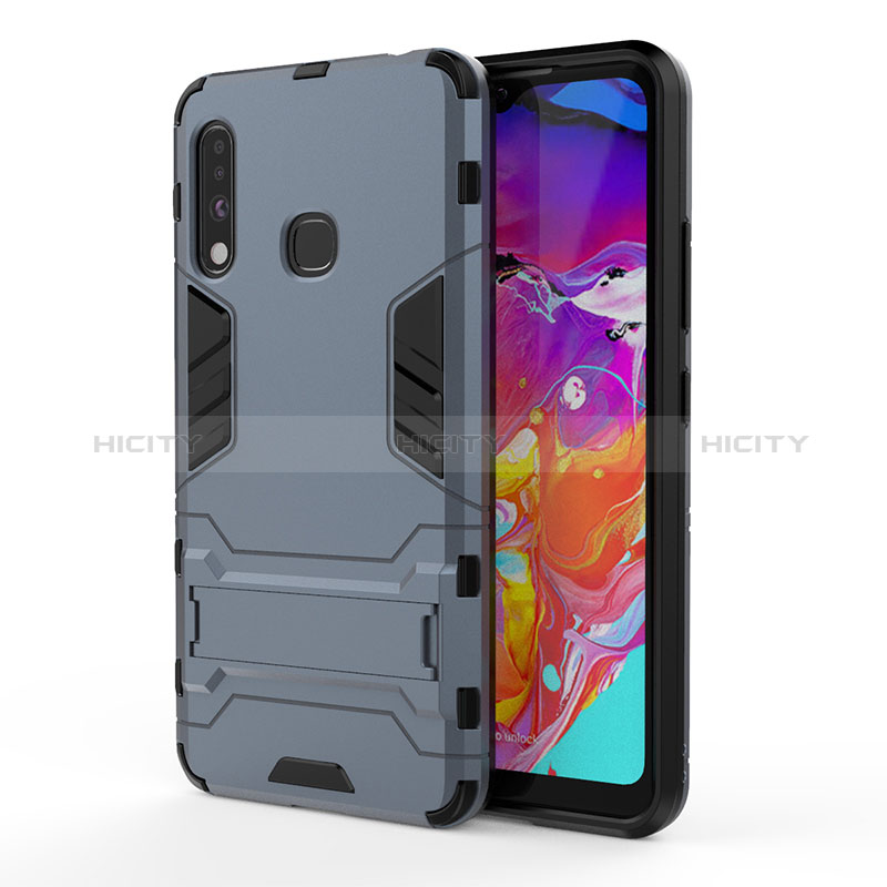 Funda Bumper Silicona y Plastico Mate Carcasa con Soporte T01 para Samsung Galaxy A70E