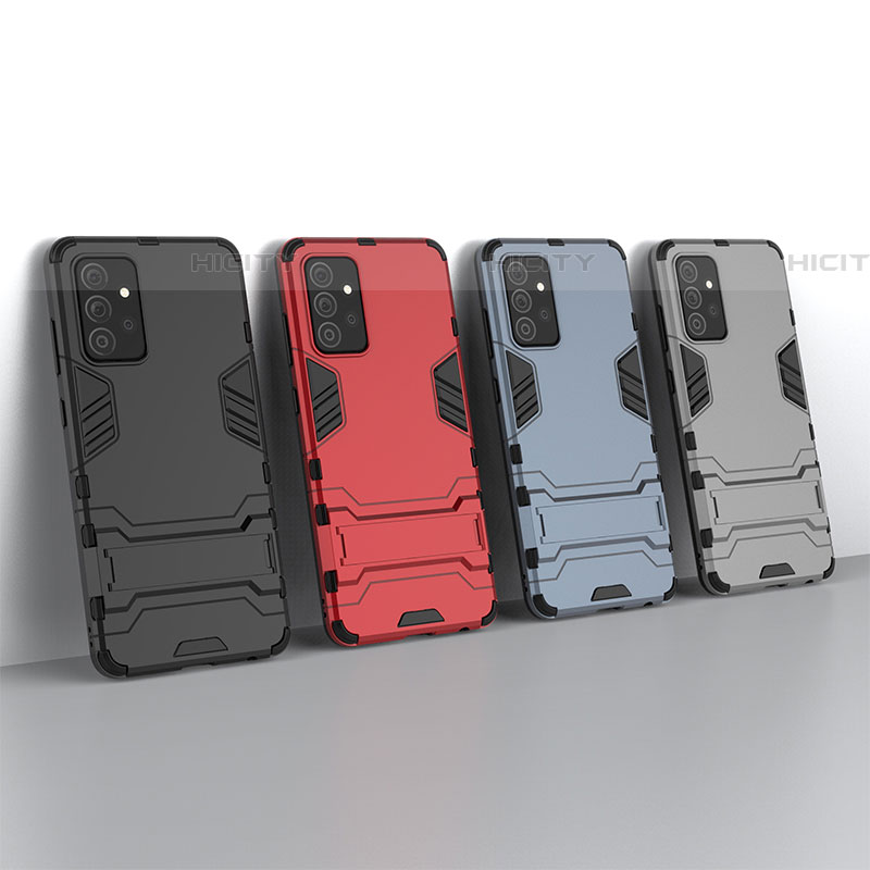 Funda Bumper Silicona y Plastico Mate Carcasa con Soporte T01 para Samsung Galaxy A72 4G