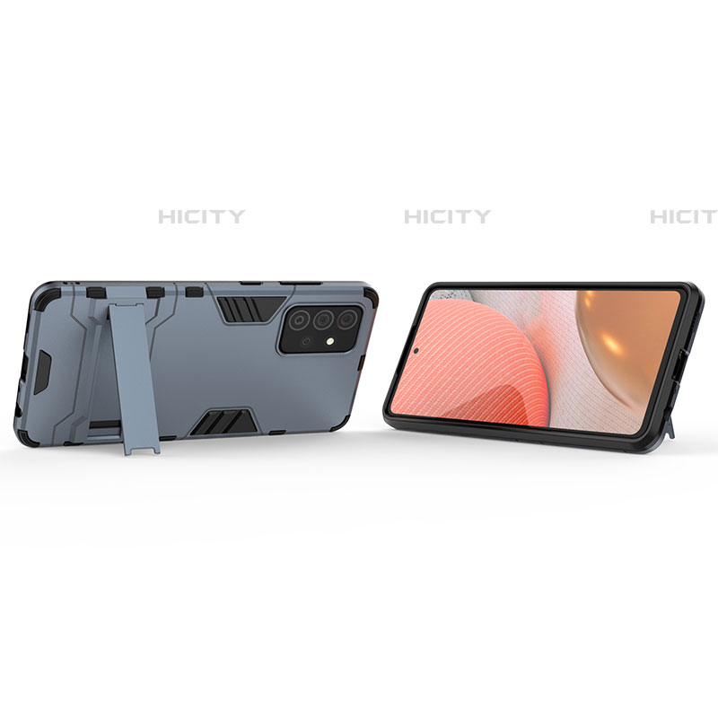 Funda Bumper Silicona y Plastico Mate Carcasa con Soporte T01 para Samsung Galaxy A72 5G
