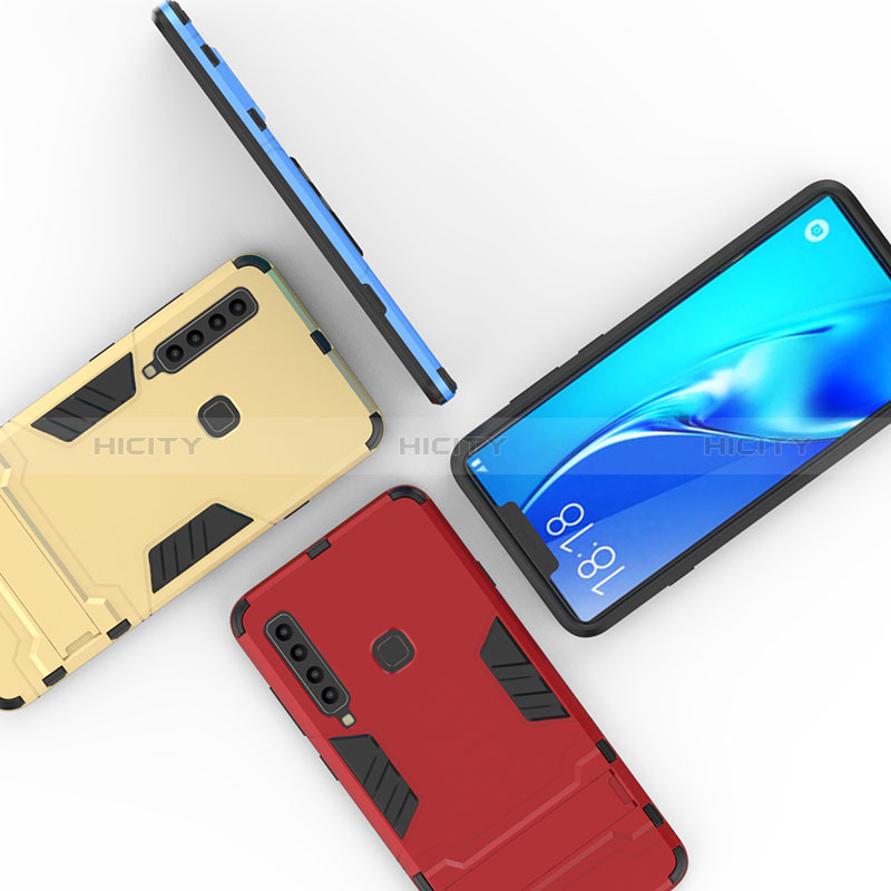 Funda Bumper Silicona y Plastico Mate Carcasa con Soporte T01 para Samsung Galaxy A9 (2018) A920