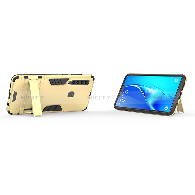 Funda Bumper Silicona y Plastico Mate Carcasa con Soporte T01 para Samsung Galaxy A9 Star Pro