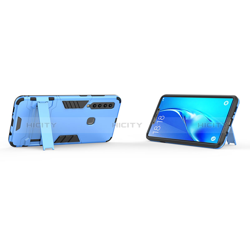 Funda Bumper Silicona y Plastico Mate Carcasa con Soporte T01 para Samsung Galaxy A9 Star Pro