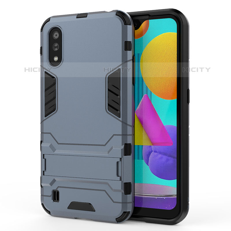 Funda Bumper Silicona y Plastico Mate Carcasa con Soporte T01 para Samsung Galaxy M01