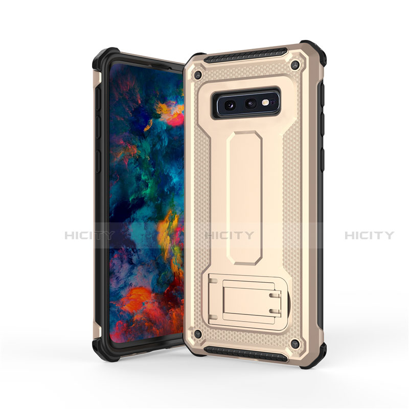 Funda Bumper Silicona y Plastico Mate Carcasa con Soporte T01 para Samsung Galaxy S10e