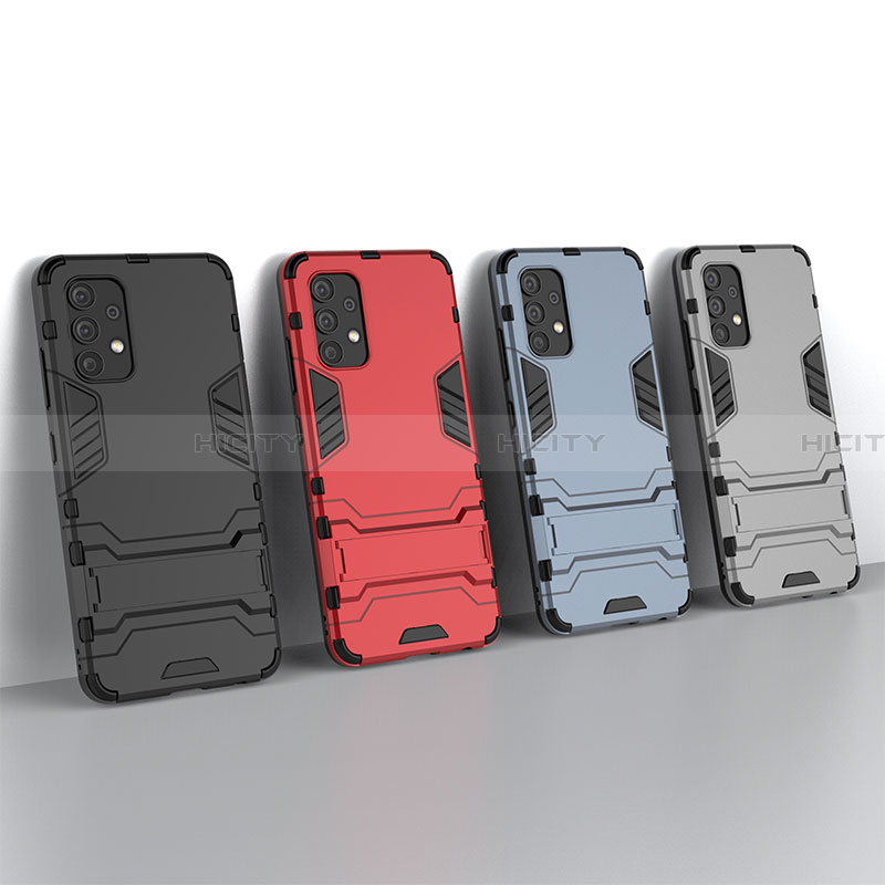 Funda Bumper Silicona y Plastico Mate Carcasa con Soporte T02 para Samsung Galaxy A32 4G