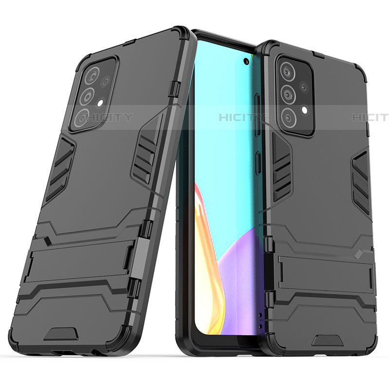 Funda Bumper Silicona y Plastico Mate Carcasa con Soporte T02 para Samsung Galaxy A52 4G