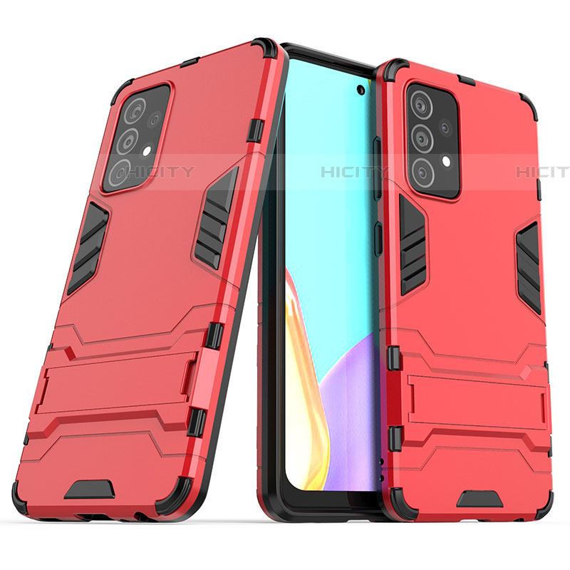 Funda Bumper Silicona y Plastico Mate Carcasa con Soporte T02 para Samsung Galaxy A52 4G