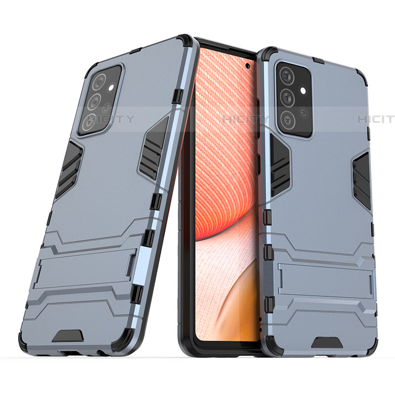 Funda Bumper Silicona y Plastico Mate Carcasa con Soporte T02 para Samsung Galaxy A72 5G