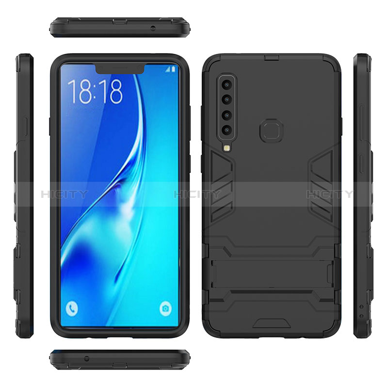 Funda Bumper Silicona y Plastico Mate Carcasa con Soporte T02 para Samsung Galaxy A9 (2018) A920