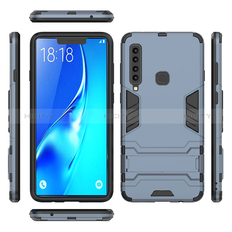 Funda Bumper Silicona y Plastico Mate Carcasa con Soporte T02 para Samsung Galaxy A9 (2018) A920