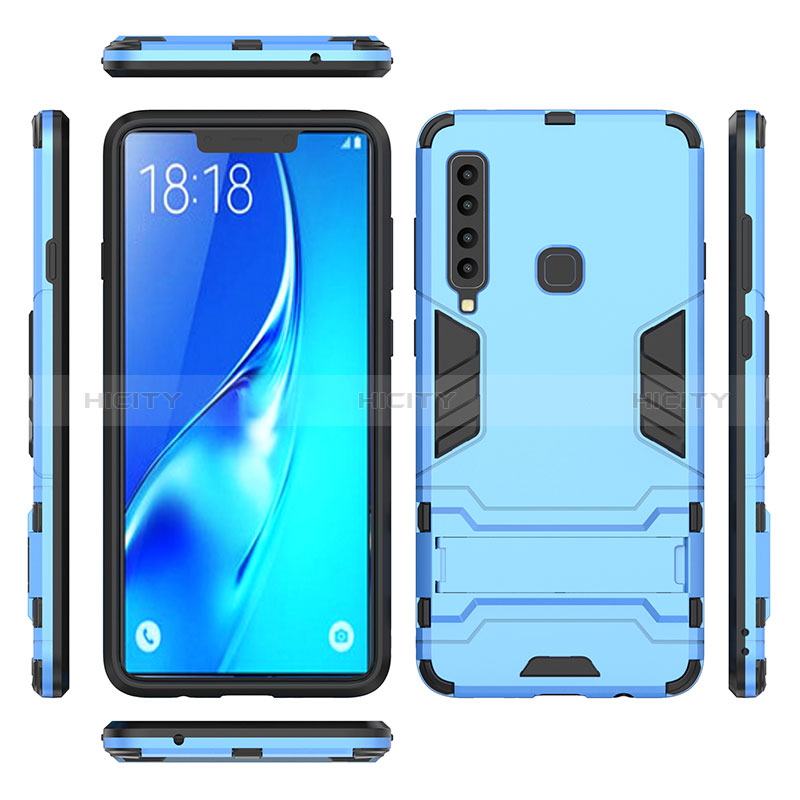 Funda Bumper Silicona y Plastico Mate Carcasa con Soporte T02 para Samsung Galaxy A9 Star Pro