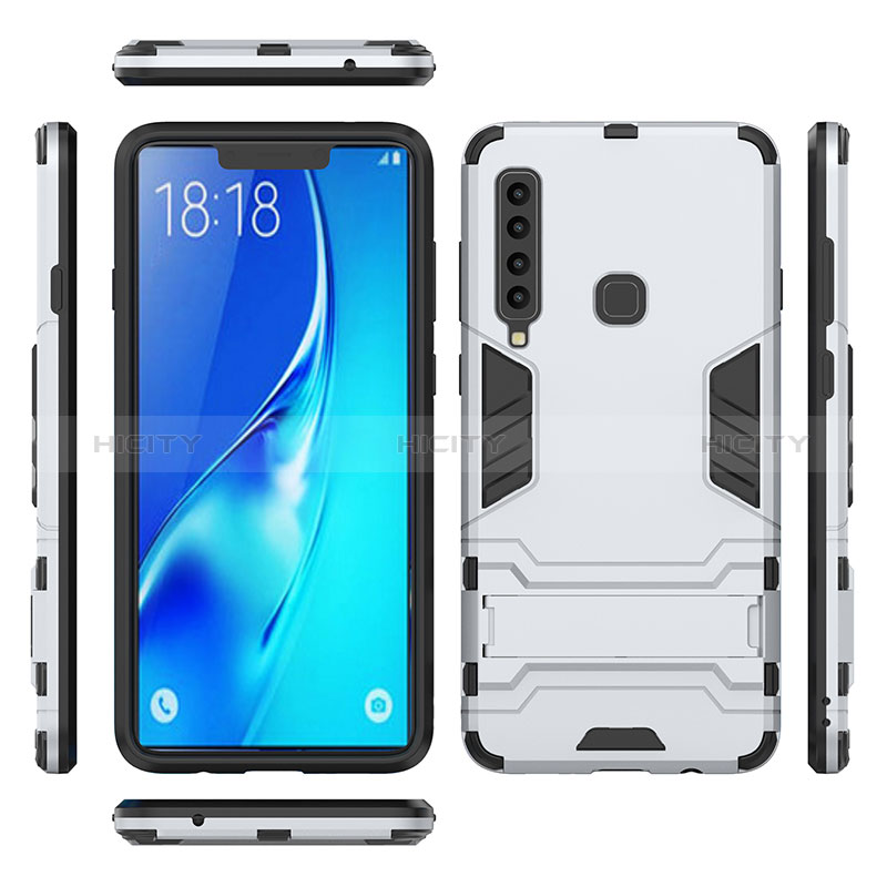 Funda Bumper Silicona y Plastico Mate Carcasa con Soporte T02 para Samsung Galaxy A9 Star Pro