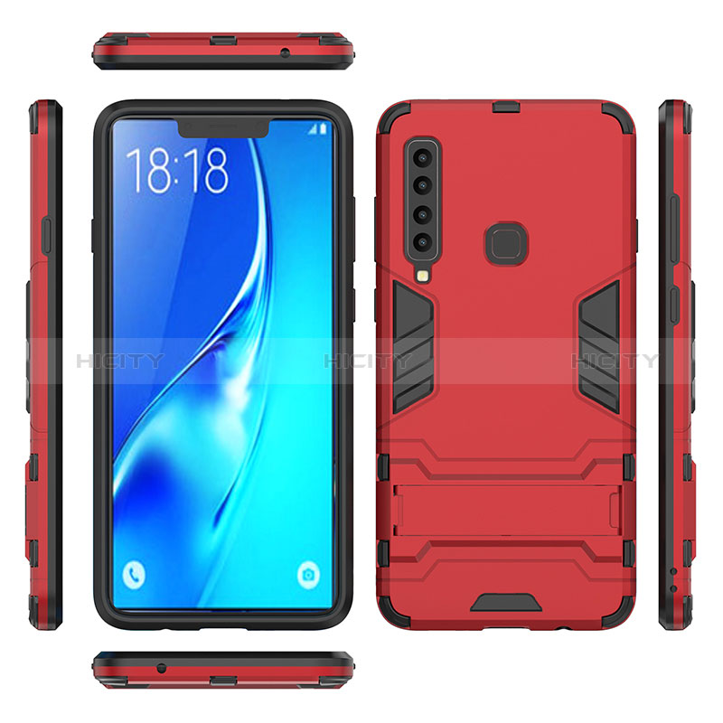 Funda Bumper Silicona y Plastico Mate Carcasa con Soporte T02 para Samsung Galaxy A9s