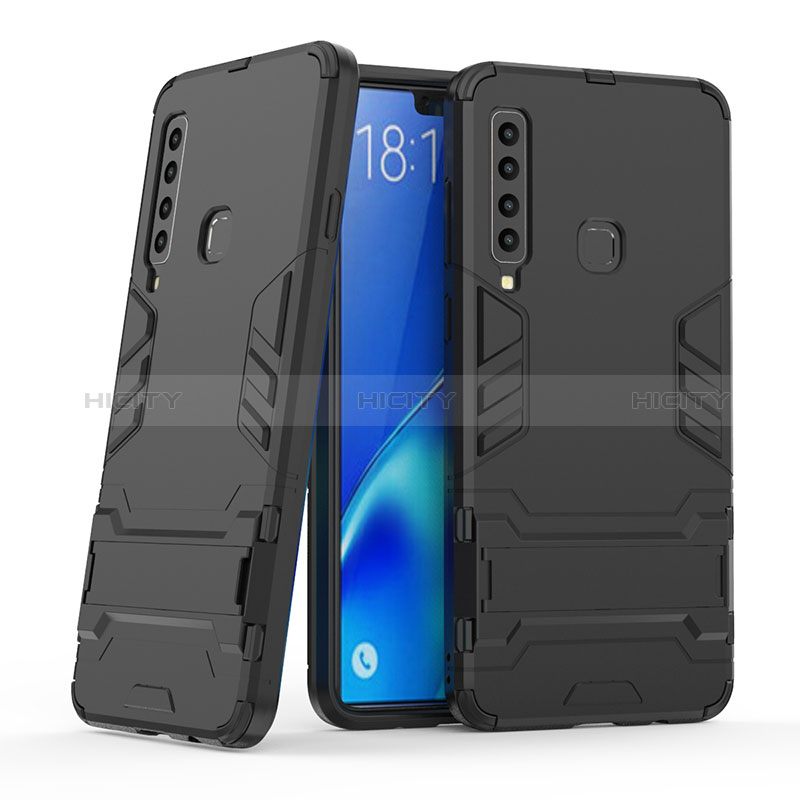 Funda Bumper Silicona y Plastico Mate Carcasa con Soporte T03 para Samsung Galaxy A9 (2018) A920