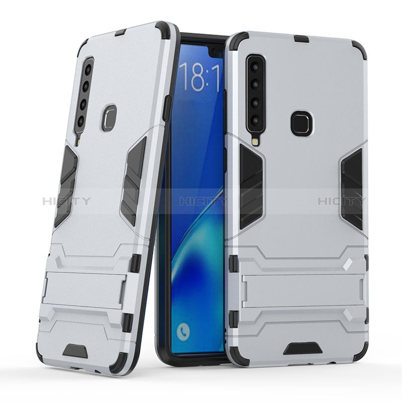 Funda Bumper Silicona y Plastico Mate Carcasa con Soporte T03 para Samsung Galaxy A9 (2018) A920