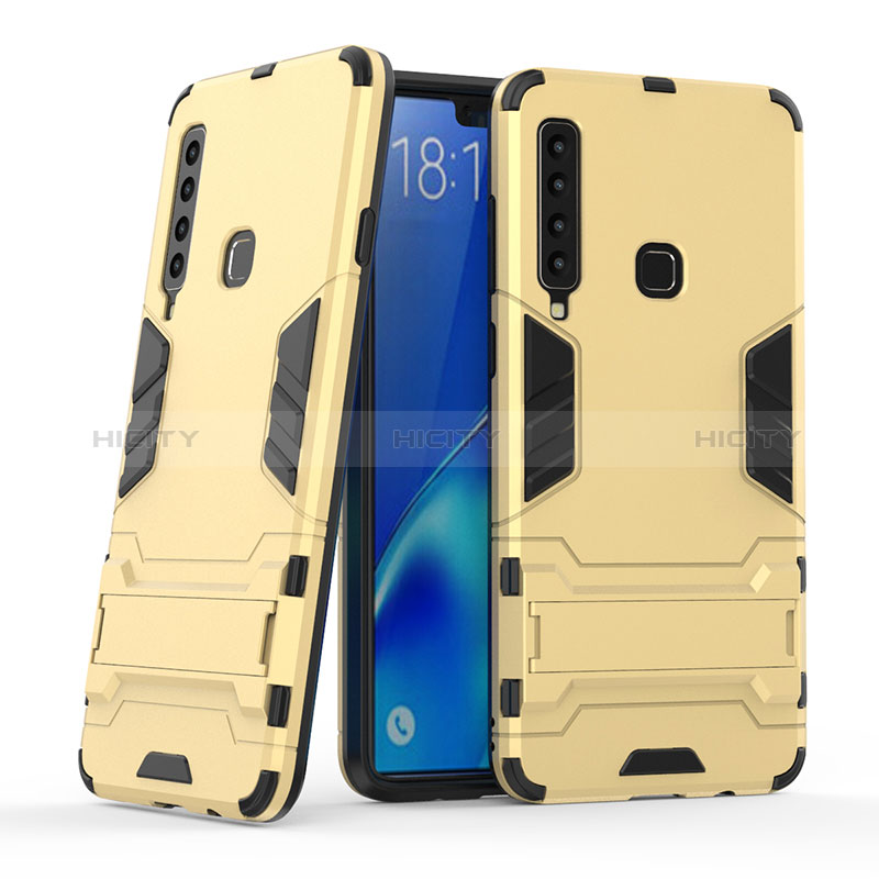 Funda Bumper Silicona y Plastico Mate Carcasa con Soporte T03 para Samsung Galaxy A9s