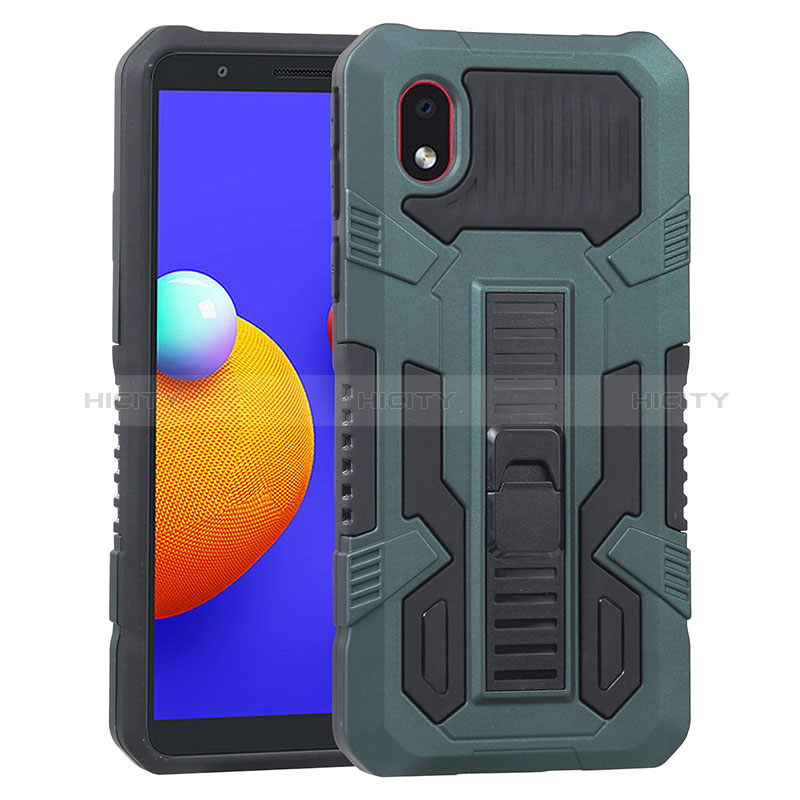 Funda Bumper Silicona y Plastico Mate Carcasa con Soporte YF1 para Samsung Galaxy A01 Core