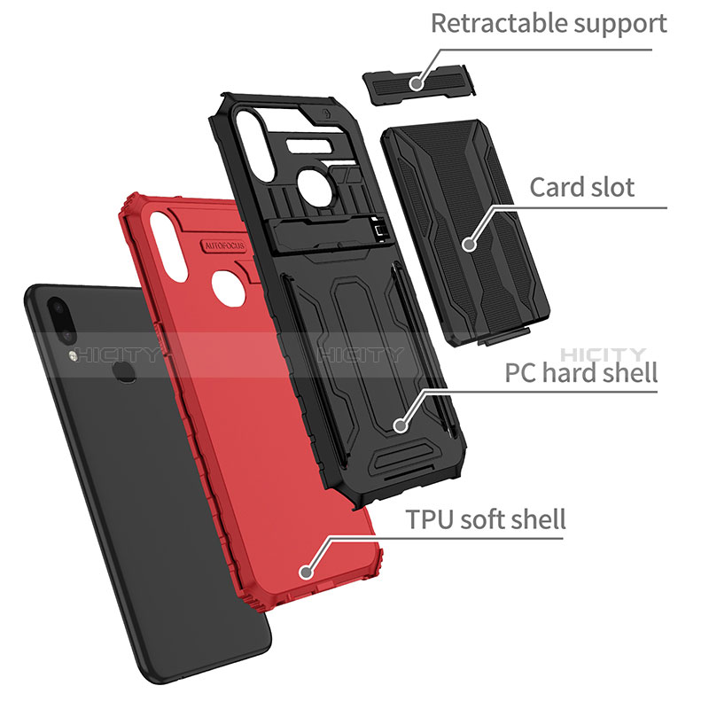 Funda Bumper Silicona y Plastico Mate Carcasa con Soporte YF1 para Samsung Galaxy A10s