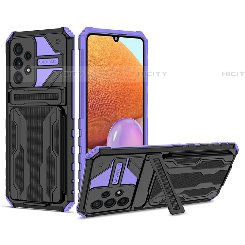 Funda Bumper Silicona y Plastico Mate Carcasa con Soporte YF1 para Samsung Galaxy A33 5G