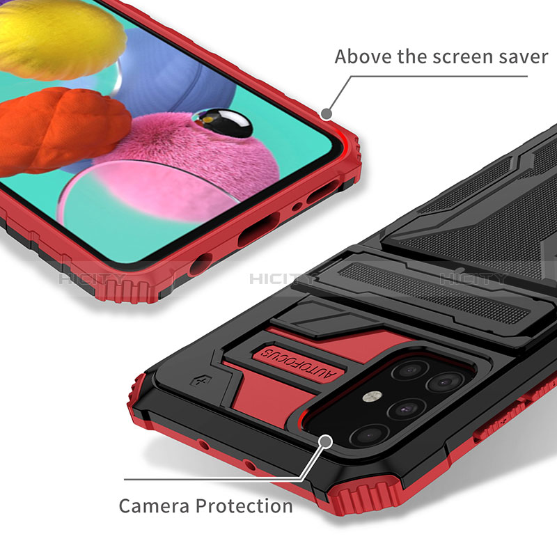 Funda Bumper Silicona y Plastico Mate Carcasa con Soporte YF1 para Samsung Galaxy A51 5G