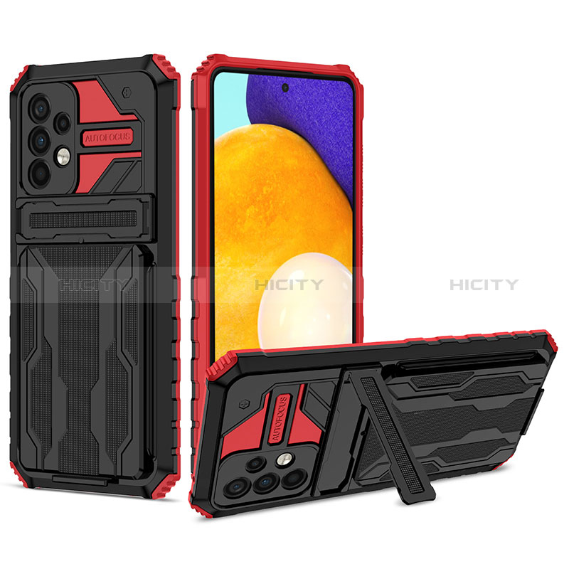 Funda Bumper Silicona y Plastico Mate Carcasa con Soporte YF1 para Samsung Galaxy A52s 5G