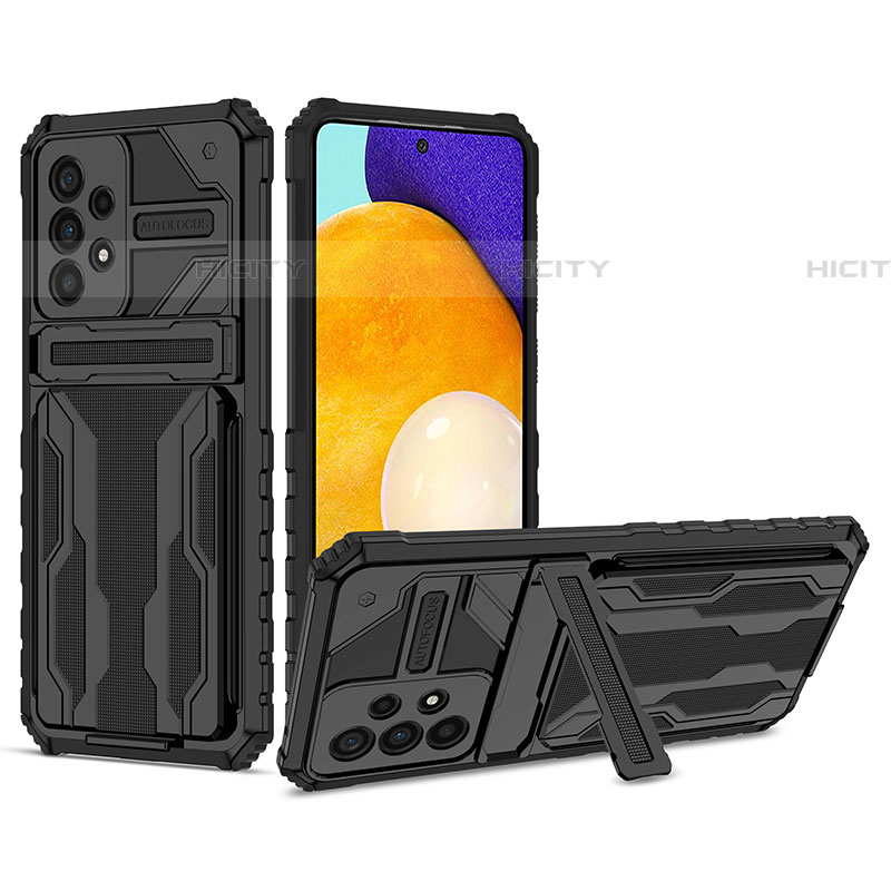 Funda Bumper Silicona y Plastico Mate Carcasa con Soporte YF1 para Samsung Galaxy A53 5G