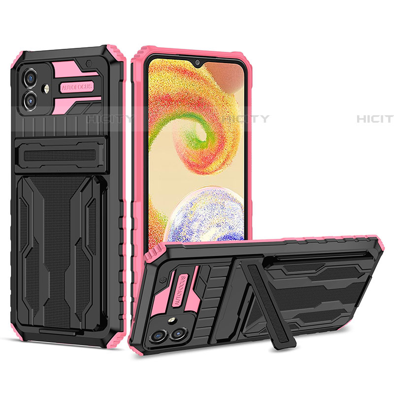 Funda Bumper Silicona y Plastico Mate Carcasa con Soporte YF1 para Samsung Galaxy F04