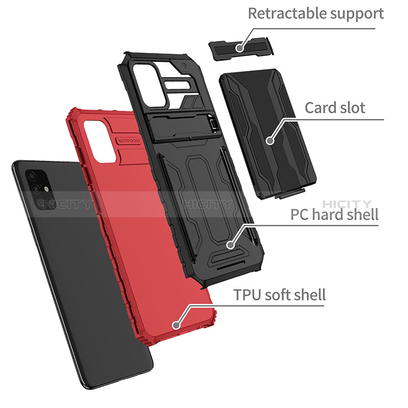 Funda Bumper Silicona y Plastico Mate Carcasa con Soporte YF1 para Samsung Galaxy M40S