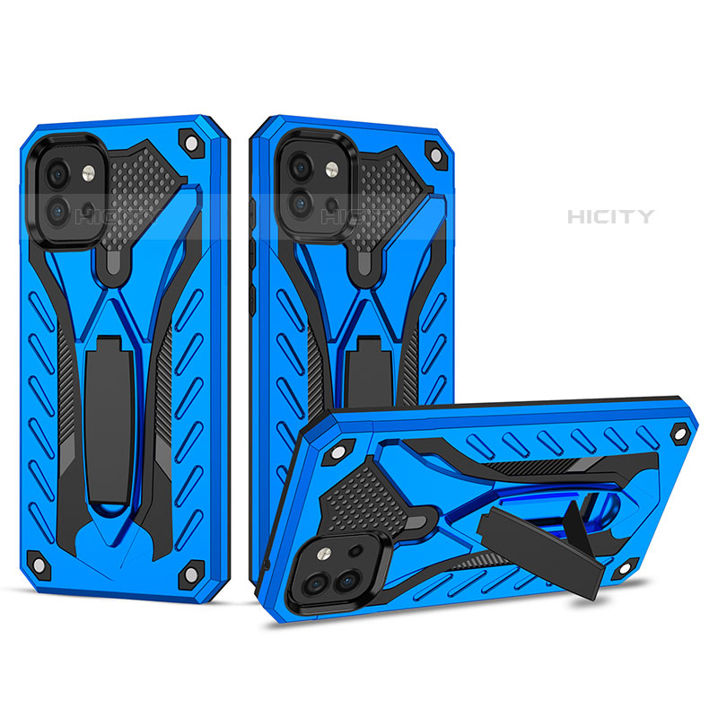 Funda Bumper Silicona y Plastico Mate Carcasa con Soporte YF2 para Samsung Galaxy A03