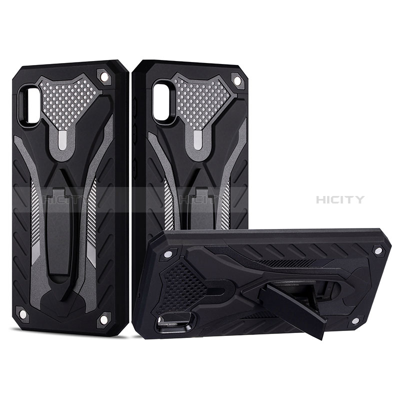 Funda Bumper Silicona y Plastico Mate Carcasa con Soporte YF2 para Samsung Galaxy A10e