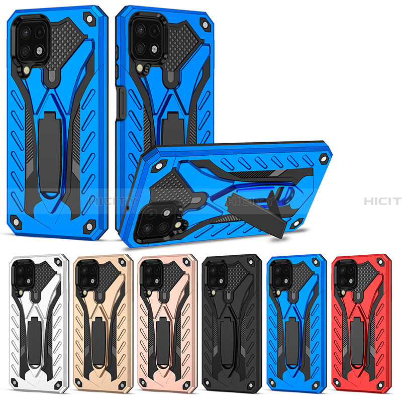 Funda Bumper Silicona y Plastico Mate Carcasa con Soporte YF2 para Samsung Galaxy A22 4G