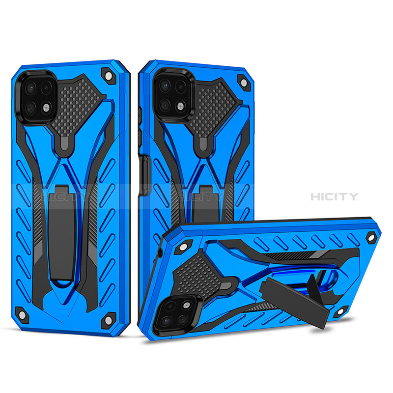 Funda Bumper Silicona y Plastico Mate Carcasa con Soporte YF2 para Samsung Galaxy A22s 5G