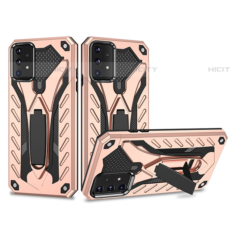 Funda Bumper Silicona y Plastico Mate Carcasa con Soporte YF2 para Samsung Galaxy A52 5G