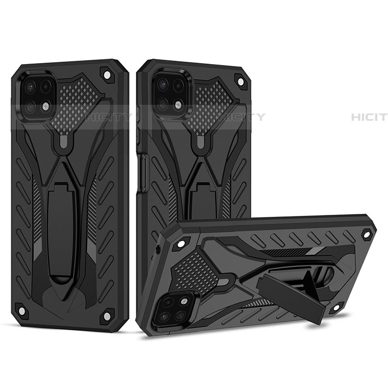 Funda Bumper Silicona y Plastico Mate Carcasa con Soporte YF2 para Samsung Galaxy F42 5G