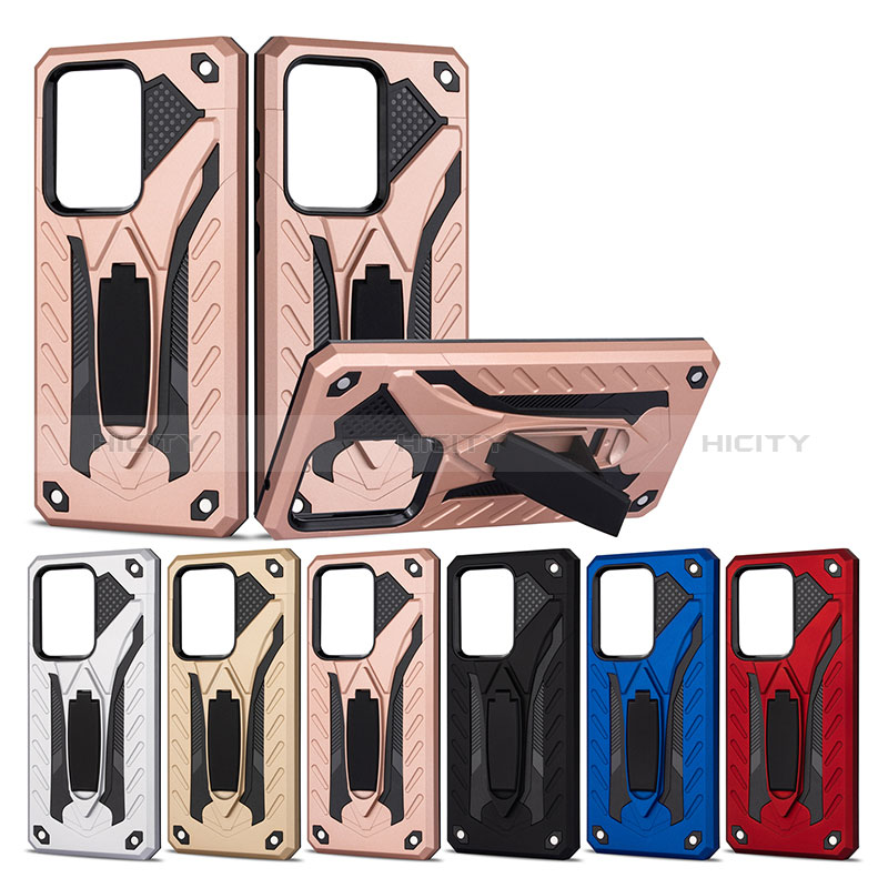 Funda Bumper Silicona y Plastico Mate Carcasa con Soporte YF2 para Samsung Galaxy S20 Ultra 5G