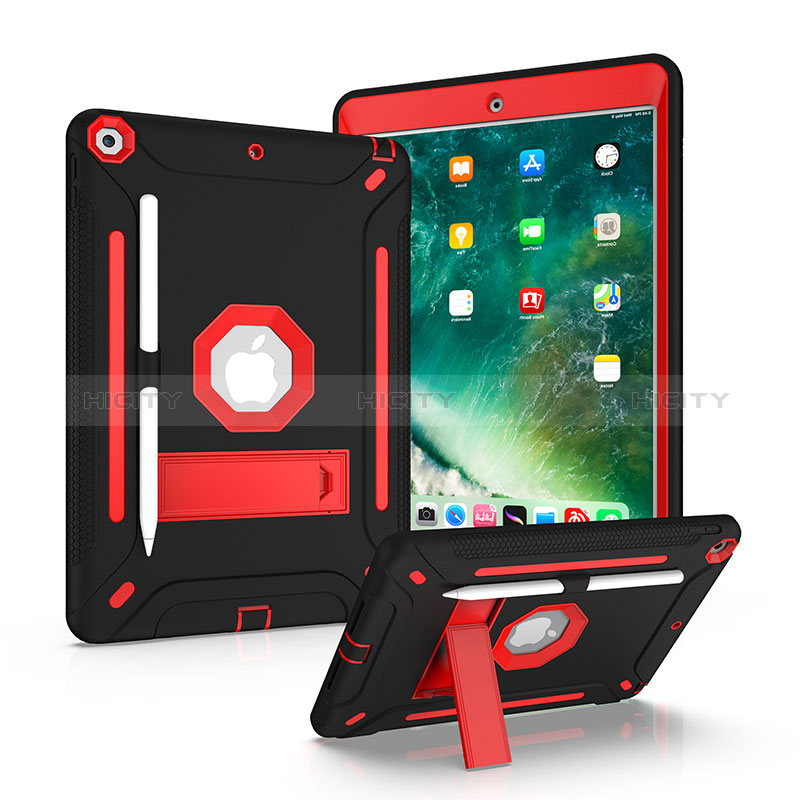 Funda Bumper Silicona y Plastico Mate Carcasa con Soporte YJ1 para Apple iPad 10.2 (2021)