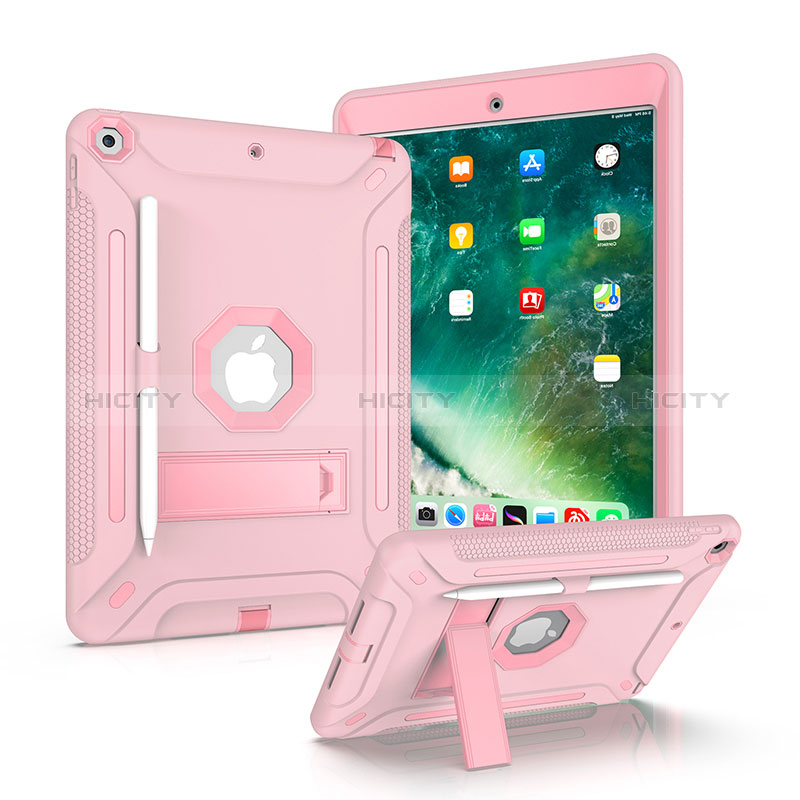 Funda Bumper Silicona y Plastico Mate Carcasa con Soporte YJ1 para Apple iPad 10.2 (2021)