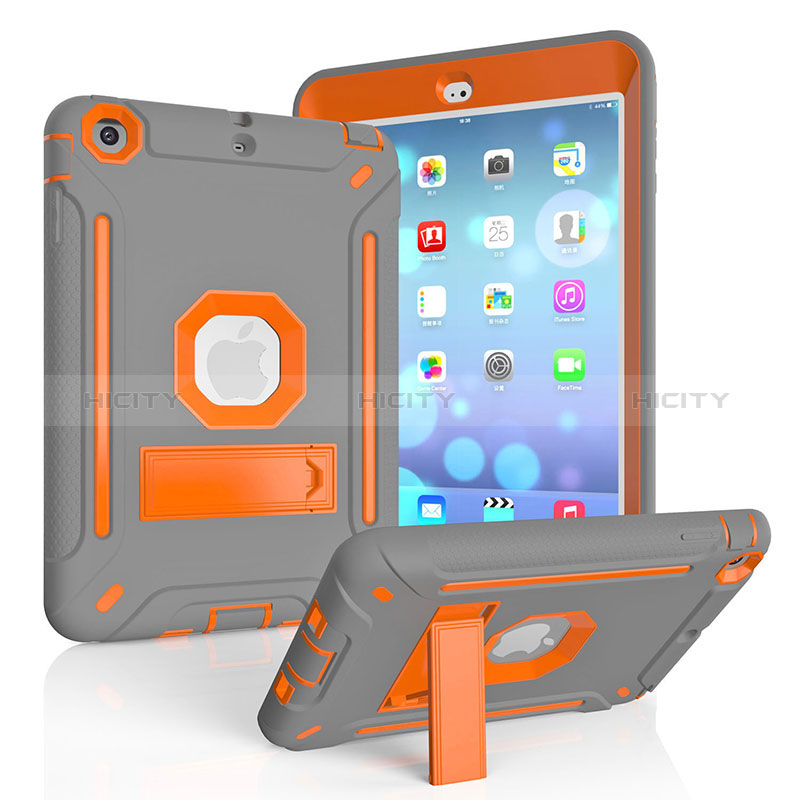 Funda Bumper Silicona y Plastico Mate Carcasa con Soporte YJ1 para Apple iPad Mini 2