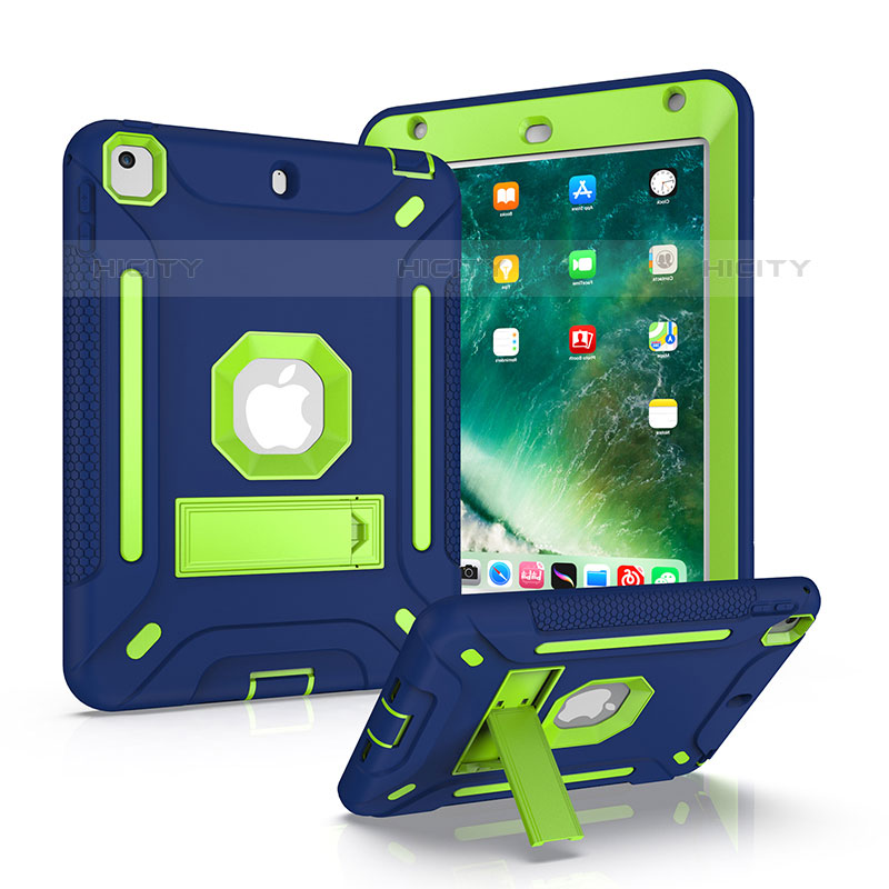 Funda Bumper Silicona y Plastico Mate Carcasa con Soporte YJ1 para Apple iPad Mini 4 Azul